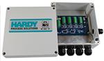 The Hardy HI&nbsp;6010 summing box distributes excitation voltage to up to four load cells and transfers each load cell&rsquo;s performance characteristics and weight signals to the Hardy weight controller.